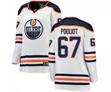 Women Edmonton Oilers #67 Benoit Pouliot Authentic White Away Fanatics Branded Breakaway NHL Jersey