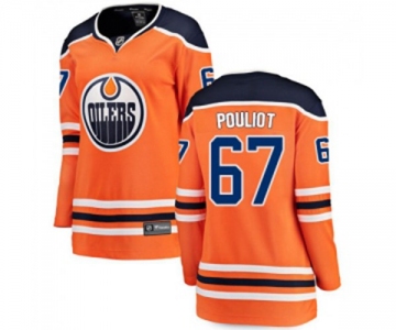 Women Edmonton Oilers #67 Benoit Pouliot Fanatics Branded Orange Home Breakaway NHL Jersey