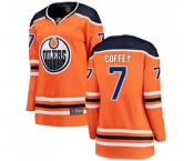 Women Edmonton Oilers #7 Paul Coffey Fanatics Branded Orange Home Breakaway NHL Jersey