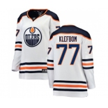 Women Edmonton Oilers #77 Oscar Klefbom Authentic White Away Fanatics Branded Breakaway NHL Jersey