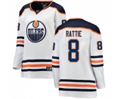 Women Edmonton Oilers #8 Ty Rattie Authentic White Away Fanatics Branded Breakaway NHL Jersey