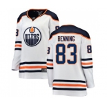 Women Edmonton Oilers #83 Matt Benning Authentic White Away Fanatics Branded Breakaway NHL Jersey