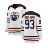 Women Edmonton Oilers #93 Ryan Nugent-Hopkins Authentic White Away Fanatics Branded Breakaway NHL Jersey