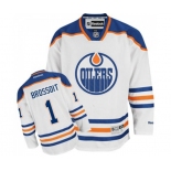 Women Reebok Edmonton Oilers #1 Laurent Brossoit Authentic White Away NHL Jersey