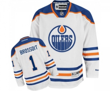 Women Reebok Edmonton Oilers #1 Laurent Brossoit Authentic White Away NHL Jersey