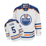 Women Reebok Edmonton Oilers #5 Mark Fayne Authentic White Away NHL Jersey