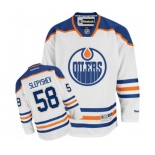 Women Reebok Edmonton Oilers #58 Anton Slepyshev Authentic White Away NHL Jersey