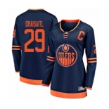 Women's Edmonton Oilers #29 Leon Draisaitl Authentic Navy Blue Alternate Fanatics Branded Breakaway Hockey Jersey