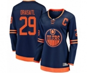 Women's Edmonton Oilers #29 Leon Draisaitl Authentic Navy Blue Alternate Fanatics Branded Breakaway Hockey Jersey