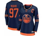 Women's Edmonton Oilers #97 Connor McDavid Authentic Navy Blue Alternate Fanatics Branded Breakaway Hockey Jersey