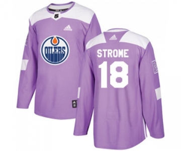 Youth Adidas Edmonton Oilers #18 Ryan Strome Authentic Purple Fights Cancer Practice NHL Jersey