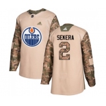 Youth Adidas Edmonton Oilers #2 Andrej Sekera Authentic Camo Veterans Day Practice NHL Jersey