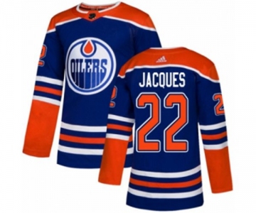 Youth Adidas Edmonton Oilers #22 Jean-Francois Jacques Authentic Royal Blue Alternate NHL Jersey