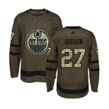 Youth Adidas Edmonton Oilers #27 Boyd Gordon Authentic Green Salute to Service NHL Jersey