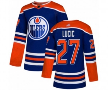 Youth Adidas Edmonton Oilers #27 Milan Lucic Authentic Royal Blue Alternate NHL Jersey