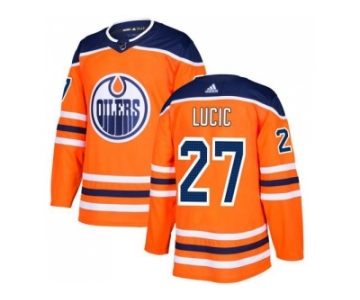 Youth Adidas Edmonton Oilers #27 Milan Lucic Orange Home Authentic Stitched NHL Jersey