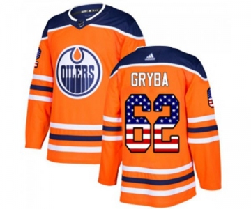 Youth Adidas Edmonton Oilers #62 Eric Gryba Authentic Orange USA Flag Fashion NHL Jersey