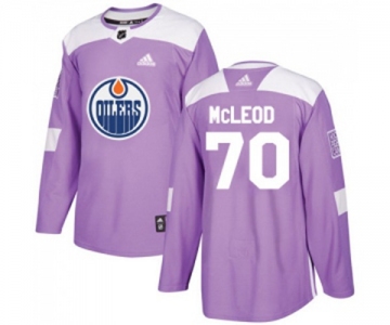 Youth Adidas Edmonton Oilers #70 Ryan McLeod Authentic Purple Fights Cancer Practice NHL Jersey