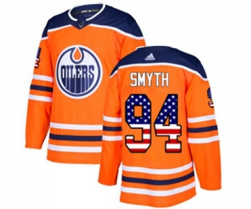 Youth Adidas Edmonton Oilers #94 Ryan Smyth Authentic Orange USA Flag Fashion NHL Jersey