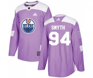 Youth Adidas Edmonton Oilers #94 Ryan Smyth Authentic Purple Fights Cancer Practice NHL Jersey