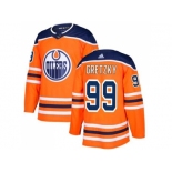 Youth Adidas Edmonton Oilers #99 Wayne Gretzky Orange Home Authentic Stitched NHL Jersey