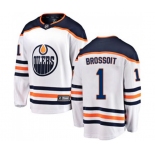 Youth Edmonton Oilers #1 Laurent Brossoit Fanatics Branded White Away Breakaway NHL Jersey