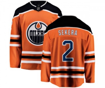 Youth Edmonton Oilers #2 Andrej Sekera Fanatics Branded Orange Home Breakaway NHL Jersey