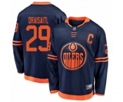 Youth Edmonton Oilers #29 Leon Draisaitl Authentic Navy Blue Alternate Fanatics Branded Breakaway Hockey Jersey