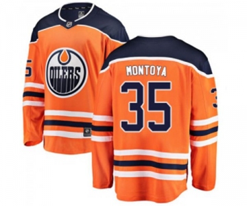 Youth Edmonton Oilers #35 Al Montoya Authentic Orange Home Fanatics Branded Breakaway NHL Jersey