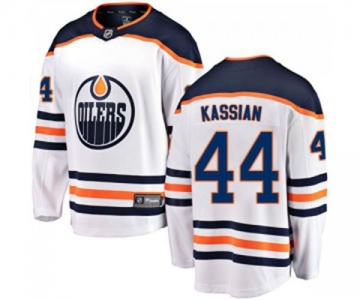 Youth Edmonton Oilers #44 Zack Kassian Authentic White Away Fanatics Branded Breakaway NHL Jersey