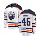 Youth Edmonton Oilers #46 Pontus Aberg Authentic White Away Fanatics Branded Breakaway NHL Jersey