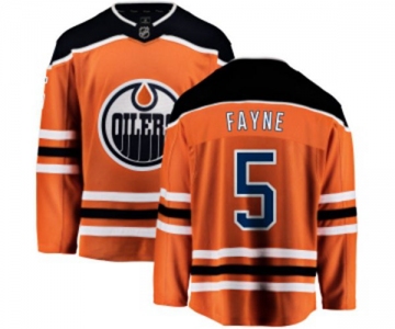 Youth Edmonton Oilers #5 Mark Fayne Fanatics Branded Orange Home Breakaway NHL Jersey