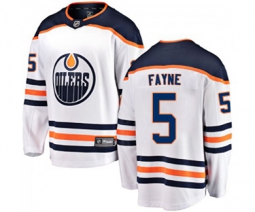 Youth Edmonton Oilers #5 Mark Fayne Fanatics Branded White Away Breakaway NHL Jersey