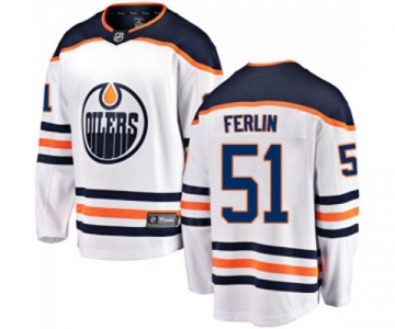 Youth Edmonton Oilers #51 Brian Ferlin Fanatics Branded White Away Breakaway NHL Jersey