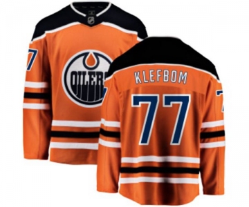 Youth Edmonton Oilers #77 Oscar Klefbom Fanatics Branded Orange Home Breakaway NHL Jersey