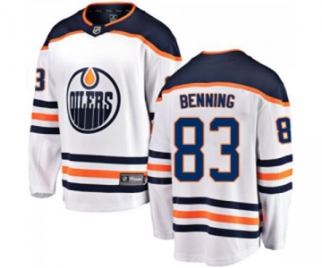 Youth Edmonton Oilers #83 Matt Benning Fanatics Branded White Away Breakaway NHL Jersey