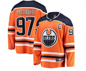 Youth Edmonton Oilers #97 Connor McDavid Fanatics Branded Orange Home Breakaway NHL Jersey