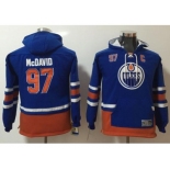 Youth Edmonton Oilers #97 Connor McDavid Light Blue Name & Number Pullover NHL Hoodie