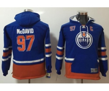 Youth Edmonton Oilers #97 Connor McDavid Light Blue Name & Number Pullover NHL Hoodie