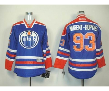 youth nhl jerseys edmonton oilers #93 nugent-hopkins lt.blue