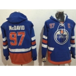 Edmonton Oilers #97 Connor McDavid Light Blue Name & Number Pullover NHL Hoodie