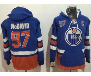 Edmonton Oilers #97 Connor McDavid Light Blue Name & Number Pullover NHL Hoodie