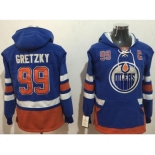 Edmonton Oilers #99 Wayne Gretzky Light Blue Name & Number Pullover NHL Hoodie