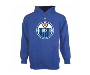 Edmonton Oilers Old Time Hockey Royal Blue Big Logo with Crest Pullover Hoodie