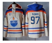 Men's Edmonton Oilers #97 Connor McDavid Cream Sawyer Hooded Sweatshirt Stitched NHL Jersey