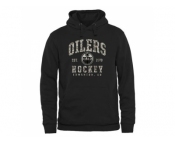 Men's Edmonton Oilers Black Camo Stack Pullover Hoodie