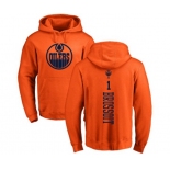 NHL Adidas Edmonton Oilers #1 Laurent Brossoit Orange One Color Backer Pullover Hoodie