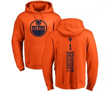 NHL Adidas Edmonton Oilers #1 Laurent Brossoit Orange One Color Backer Pullover Hoodie