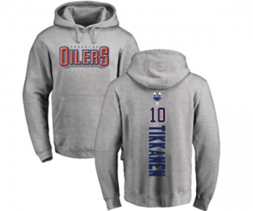 NHL Adidas Edmonton Oilers #10 Esa Tikkanen Ash Backer Pullover Hoodie