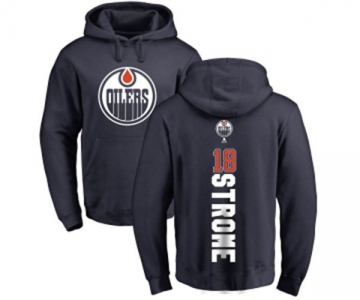 NHL Adidas Edmonton Oilers #18 Ryan Strome Navy Blue Backer Pullover Hoodie